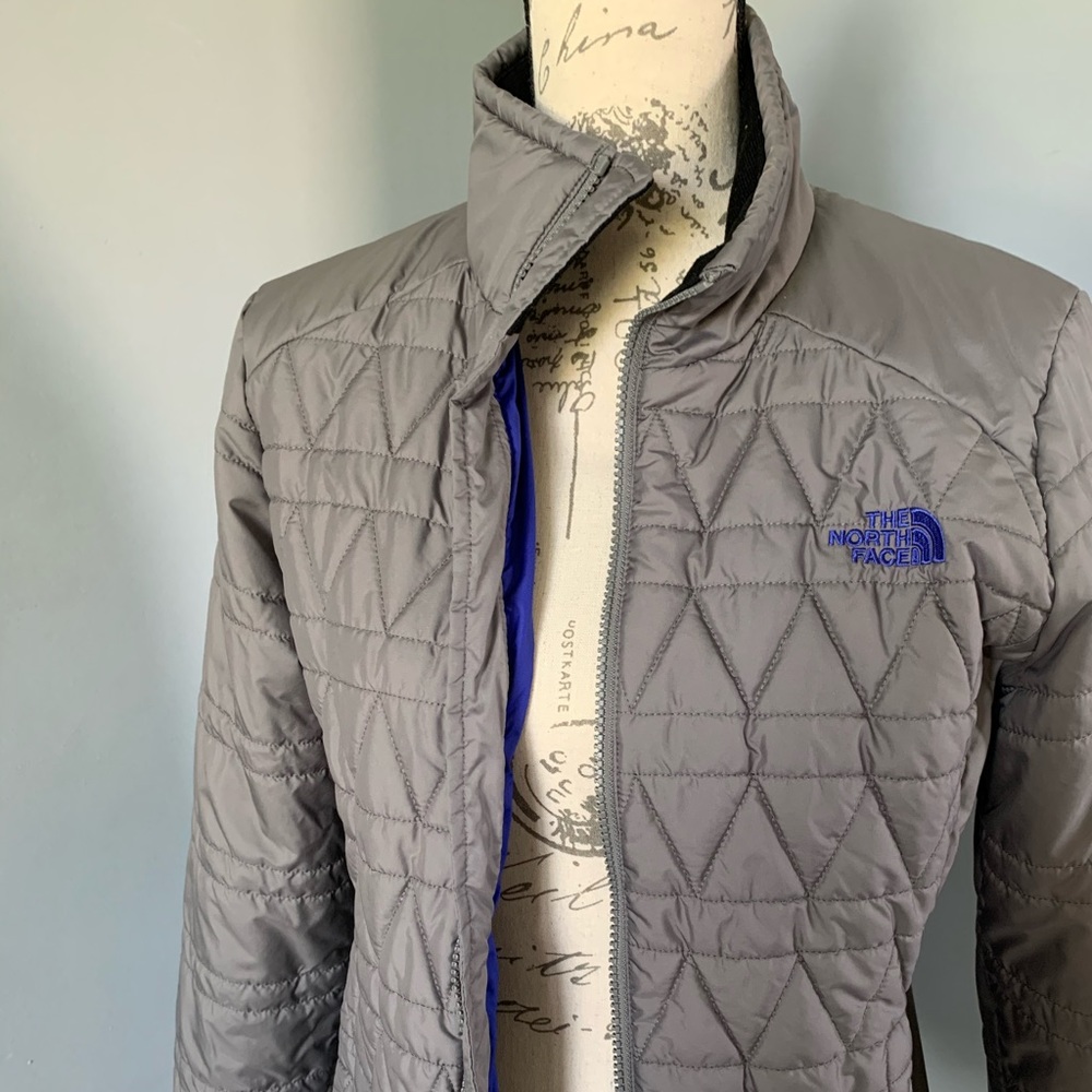 North Face Medium quilted jacket grey blue